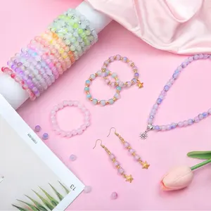 700 Pcs Glass Crystal Beads Kit for DIY Jewelry 8mm Perfect for Friendship Bracelets Earrings Necklaces Crafts Ideal Gift for Birthdays Christmas Thanksgiving - Art Charms