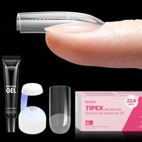 224Pcs Medium Square Nail Tipex Kit