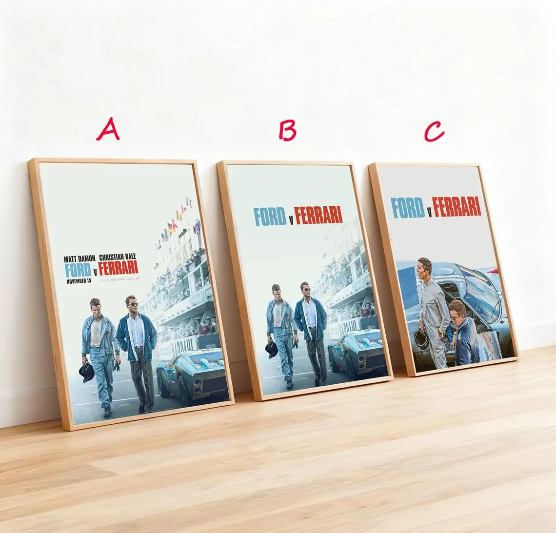 Ford v Ferrari Movie Poster: Minimalist Wall Art Print