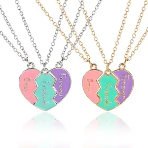 BFF Bestie Friendship Necklace for 3 Heartbreak Mended Magnetic Bestie Pendant Women's Friendship Sister Jewelry Gift