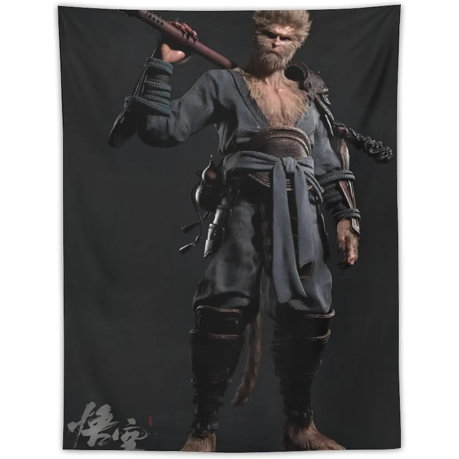 Black Mythl: WuKong Tapestry  Game Wall Tapestry Flag Poster Suitable for College Dormitory Cave Bedroom Living Room Office Party Decoration