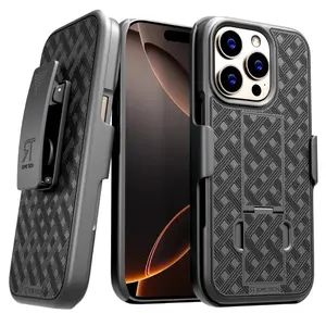 For Apple iPhone 16 Pro Max Hybrid Belt Clip Holster Combo Case Protective Cover Accessories Protection