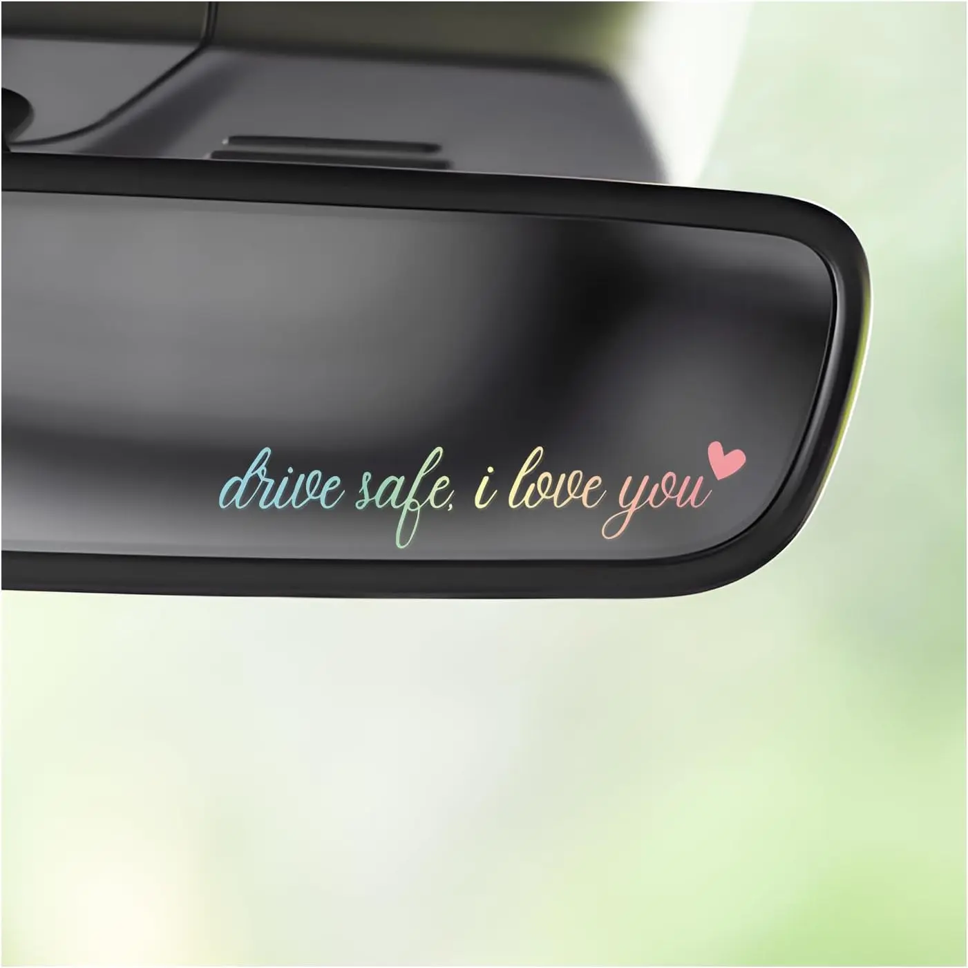 3 PCS Drive Safe, I Love You Rearview Mirror Decal, Waterproof Vinyl Side Mirror Stickers Window Decals, Self-Adhesive Car Mirrors Sticker Personalized Decor for Women Men (Colorful)