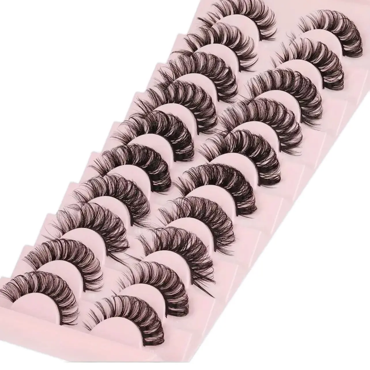 Volume Striped Lashes, Dramatic Curling Stripe Lashes D Curling False Eyelashes Hair, Fluffy Wispy Faux Mink Lashes, 3D Effect Strip Lashes Extension, Suitable For Home Use Makeup Lash Glue Eyelash Extensions Lash Extension Cosmetic Eyelash Extension