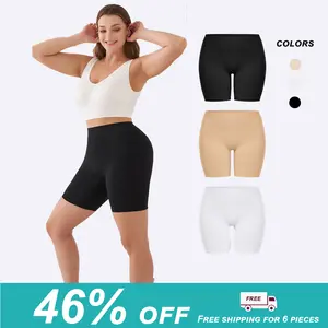 GYDEK Women 3 Piece Seamless Slip, workout Shorts, Stretch High Waist Yoga Bike Short Boyshort Panties for Under Dress,Underwear