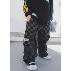 Checkered Baggy Black Jeans