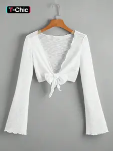 Women's Casual Basic Loose-Fit batwing shirts Long Sleeve Hoodie Tops, Lady Shoulder Cutout Ruffle Design, Fitted Front Pocket Soft Knit Sweatshirt for All Seasons, Hollow Out Knitwear, Knitwear, Casual Cozy Jumper, Womenswear