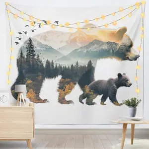 Adorable Design Polyester Bear Tapestry - Funny, Lightweight, Machine Washable Home Decor Wall Hanging for Bedroom, Teen Room, Adorable Design Tapestries,summerwins