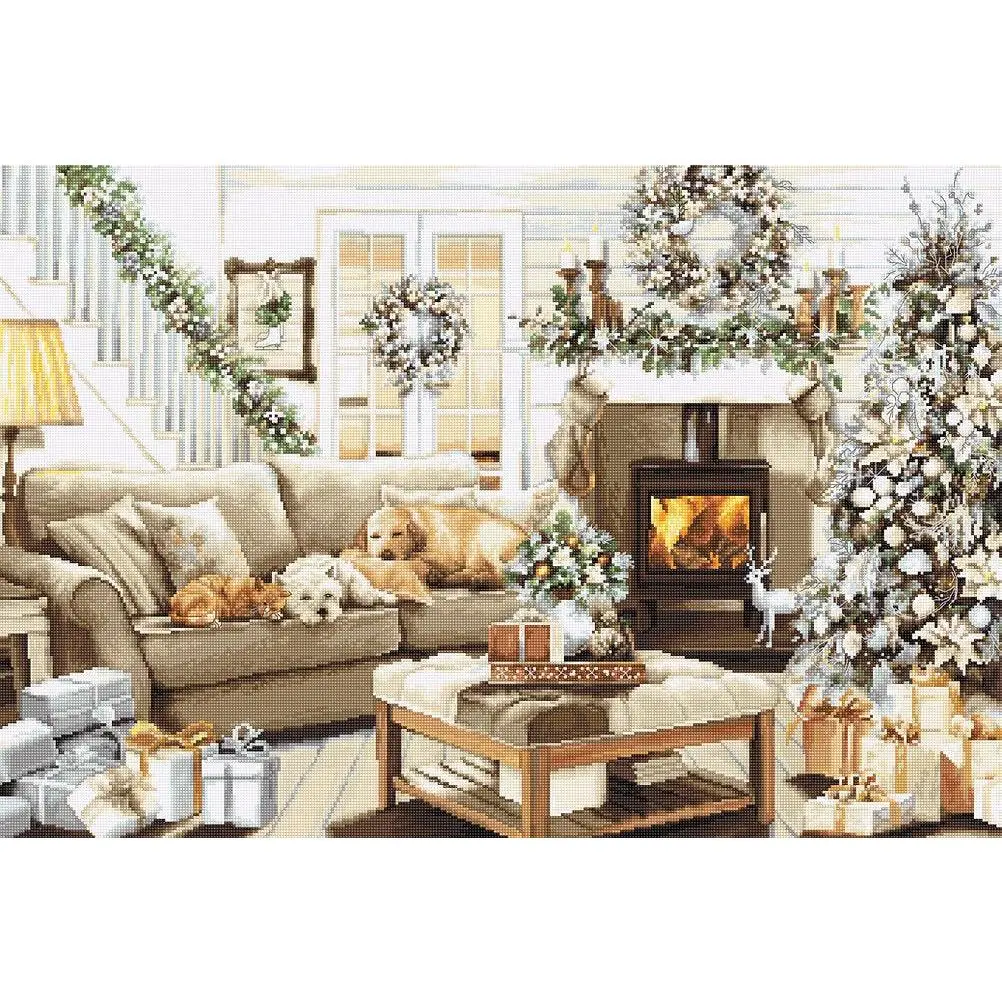 Dreaming of a White Christmas Counted Cross-Stitch Kit by Luca-S B2393L