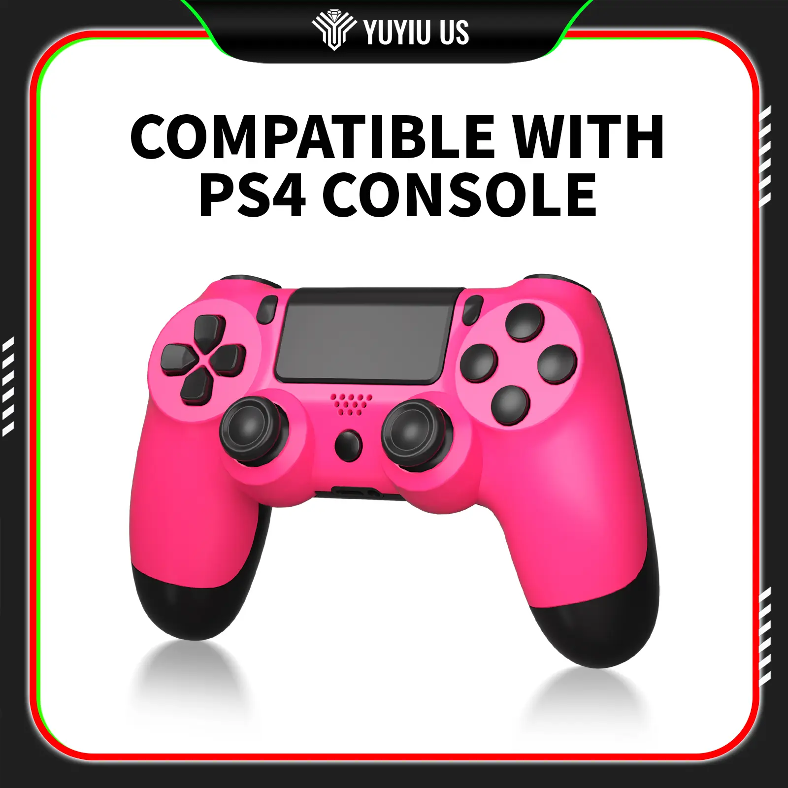 PS4 Wireless Controller for PlayStation 4 Console, PC, Android, iOS – 6-Axis Gyro, Double Shock Vibration, Touch Pad, Speaker, Bluetooth Gamepad for PS4 Pro/Slim