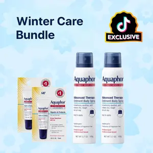 Aquaphor Winter Care Bundle - Ointment Body Spray & Lip Repair SPF 30 - Soothes Dry Skin Instantly & Provides Radiant Glow - Dermatologist Recommended