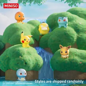 Miniso Pokémon Cute Big-Headed Pikachu, Charmander, Eevee Little Adventure Trendy Figurines（Styles are shipped randomly）