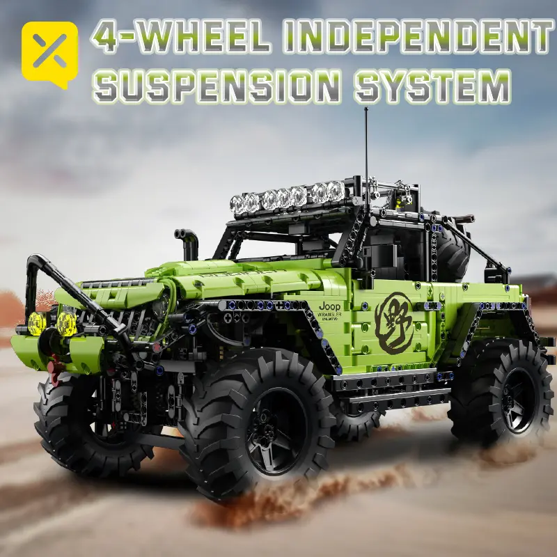 Pro 1:8 Jeep Wrangler Building Set 2357 PCS - 4WD SUV Model Kit, STEM Assembly Blocks, Collectible Car Gift for Teens, Boys & Men