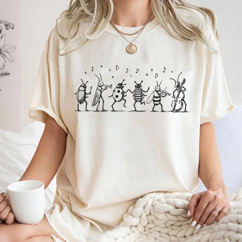 NK Divide Indie Folk T-Shirt, The Last Of The Bugs Shirt, Vintage Insect Music Graphic Tee, music lover gift, Unisex Graphic Top Streetwear