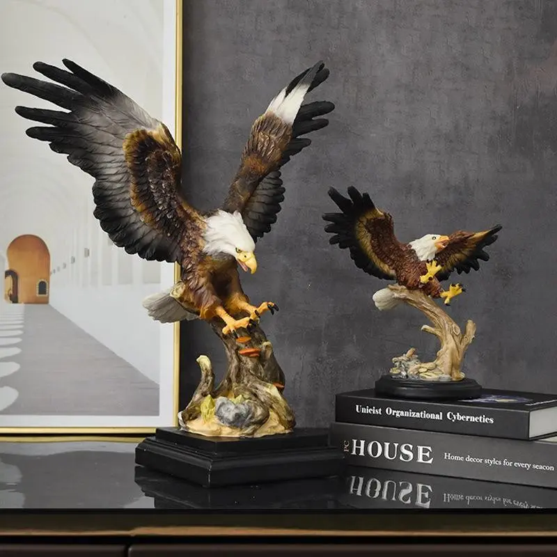 Replica of a large eagle resin statue for indoor table stand decoration, suitable for home, office decoration, Resin Animal Sculptures