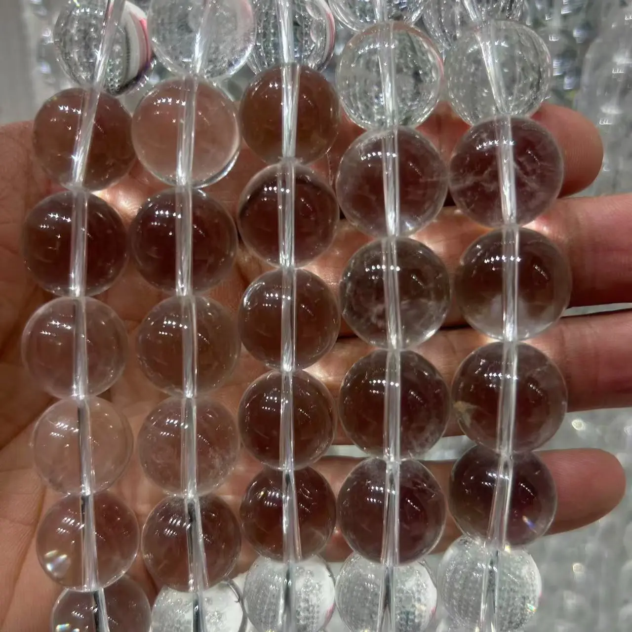 Natural Clear Quartz Loose Round Beads, Natural Crystal Beads for DIY Bracelet Necklace Jewelry Making10mm