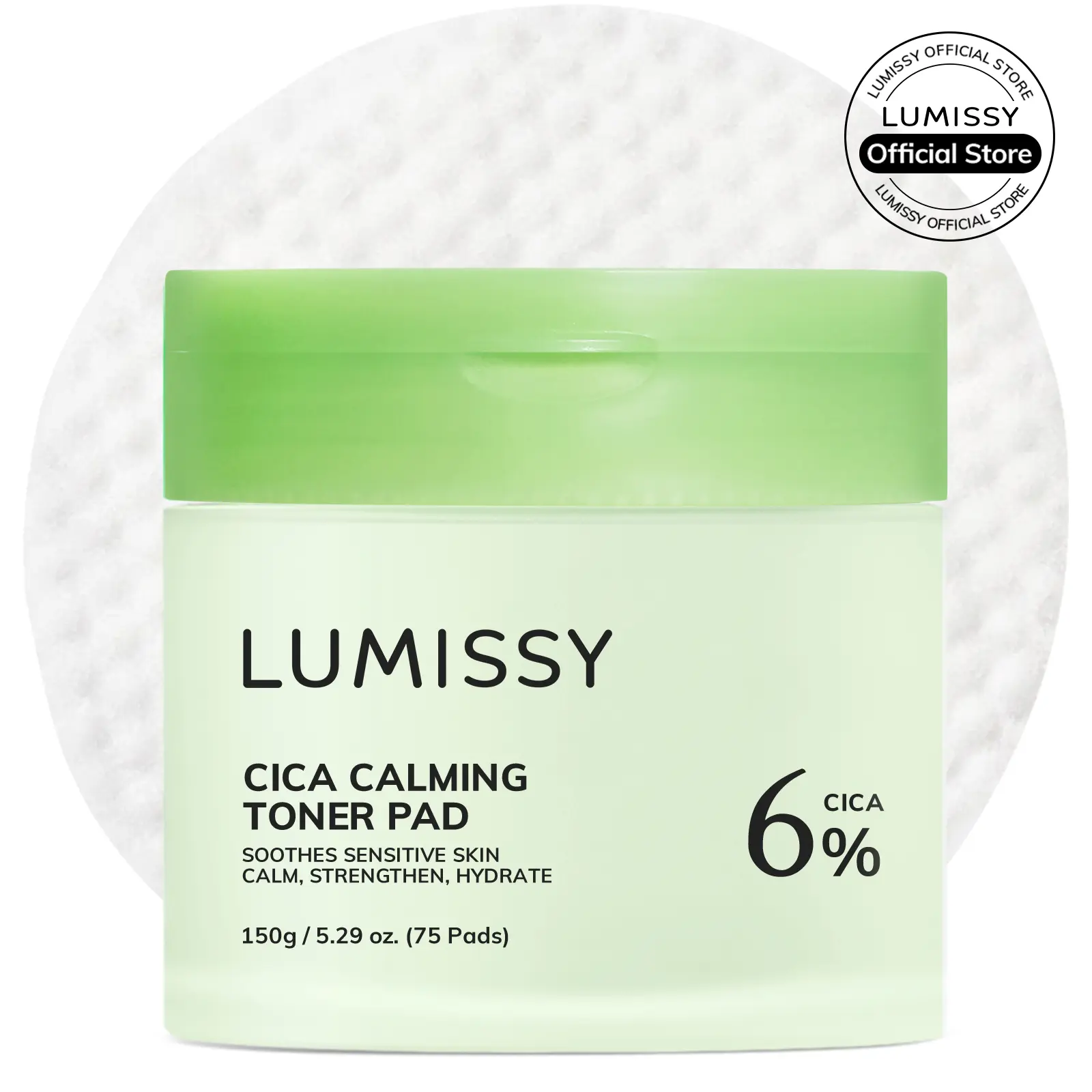 Lumissy Centella Leaf Calming Toner Pads (75 Pads) | Instant Soothing Facial Peel for Redness, Irritation Sensitive Skin Hydrating and Moisturizing Hydrate Moisturizer