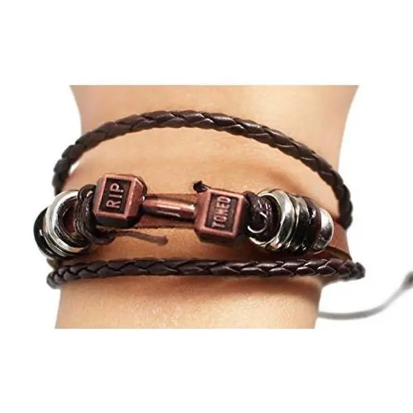 Rip Toned Dumbbell Bracelet - Stylish Multi-Layer Motivational Fitness Bracelet