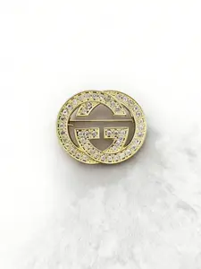 Elegant Letter Design Brooch, Sparkling Rhinestones, Multi-Use Cardigan Button and Pants Clip, Suitable for Women, All Seasons