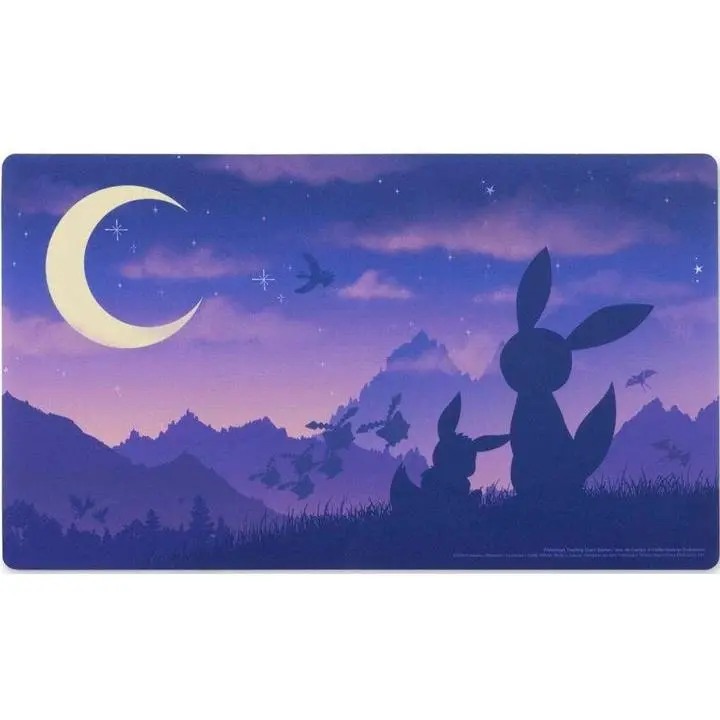 Pokémon Center Original Playmat Eevee & Umbreon Twilight Johto Region Artwork Neoprene Grippy Surface for Gaming and Mouse Use