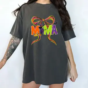 MAPTEES Halloween Mama Comfort Colors Shirt, Witchy Mama Graphic Tee, Spooky Vibes Mom T-shirt, Spooky Season Outfits, Halloween Gift For Mom