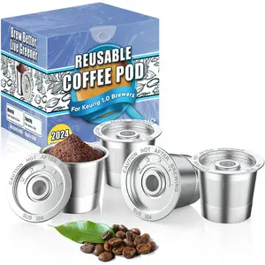 4 Pack K Cup Reusable Coffee Pods Keurig: Stainless Steel Refillable K Cup - Reusable Coffee Filter Keurig 1.0 Coffee Maker, Permanent, Eco-Friendly, BPA-Free Silicone Tea Disposable Mesh Metal Plastic