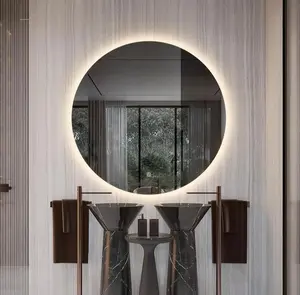 32-Inch Round LED Bathroom Mirror, Dimmable Touch Control, Anti-Fog, Backlit Vanity Wall Mirror, Modern Frameless Design for Bathroom and Bedroom.