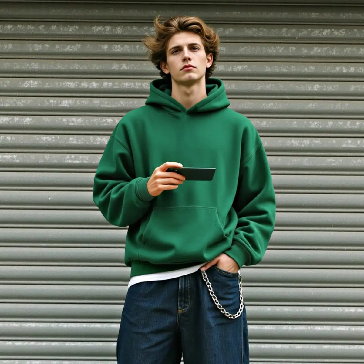 GINGTTO Mens Oversized Pullover Hoodie Casual Long Sleeve Unisex Solid Sweatshirt Winter Warm Hooded Collar Streetwear
