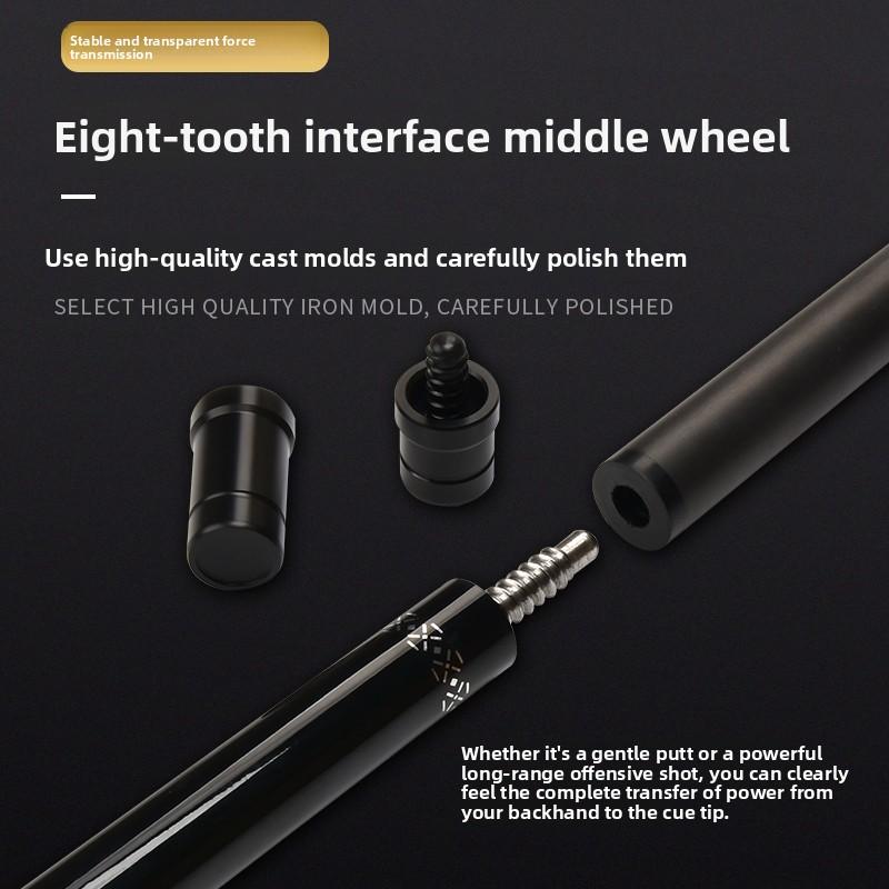 JIANYING Yfen Carbon Fiber 1/2 Billiard Cue 58-inch 11.8mm Tip with Case Leather Tip Gloves Towel Chalk for Home Club Use Comes with cue case + leather tip + gloves + towel +  chalk