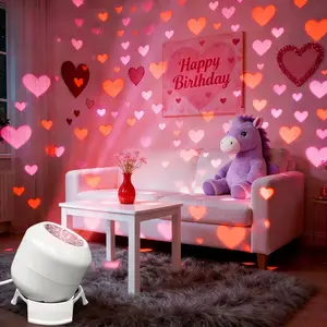 1pc Valentine's Day Projection Light, LED Holiday Projection Light, Love heart pattern, with Optional Rotating Base, Landscape Decoration Rotating Lighting Dynamic Projection Light, Party Decoration Light, Led Mood Light