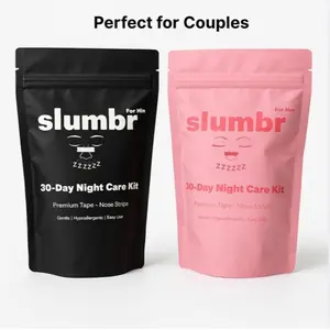 Slumbr Night Routine 30-Day Night Care Kit Premium Tape & Nose Strips for Better Sleep & Enhanced Energy 30 Premium Strips Gentle Hypoallergenic Easy Use