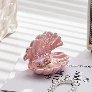 Creative Shell Jewelry Tray Necklace Earring Display Plate, Key Storage Organizer, Home Jewelry Organizer, Beauty Supplies Organizer for Entryway Bedroom Vanity Table Decor