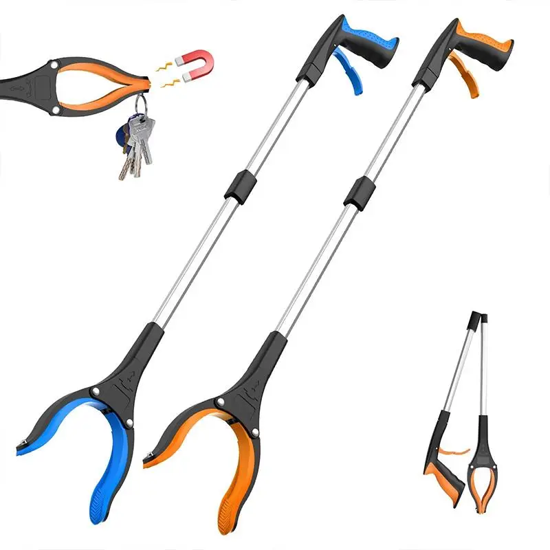 Grabber Reacher Tool,2-Counts 32" Foldable Reacher Grabber Pickup Tool with 360° Rotating Jaw & Magnetic Tip, GarbageTrash Picker Upper Grabber,Lightweight Grabbers for Seniors/Elderly