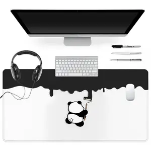 Extra Large Black and White Panda Mouse Pad Cute Cartoon Design Gaming Mouse Pad 35x16 Inch Computer Keyboard Mousepad Suitable for Families, Offices and Schools. Perfect Gift for Family Members and Friends