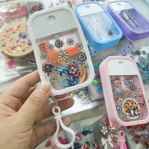 10pcs Random 1.5oz Portable Card Spray Bottle Refillable Leak Proof Cosmetic Water Bottle with Key Chain Storage Organizer Organiser