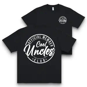 Cool Uncles Club Official Member' Double-sided Print T-shirt Family Humorous Style Casual Top