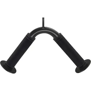 Tricep Press down Bar, V Bar Cable Attachment, Steel with Non-Slip Rubber Grip (Black) Howffite
