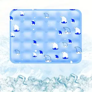 Cooling Cat & Dog Bed with Polar Bear Design for Comfortable Sleep in Hot Weather