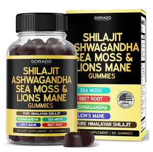 Shilajit Gummies with Sea Moss, Ashwagandha & Lion’s Mane – Pure Himalayan Supplement for Energy & Immunity Support – Vegan, Third-Party Tested – 60 Gummies
