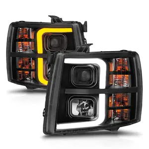 CHEVY SILVERADO 1500 07-13 / 2500HD/3500HD 07-14 PROJECTOR PLANK STYLE SEQUENTIAL HEADLIGHTS BLACK