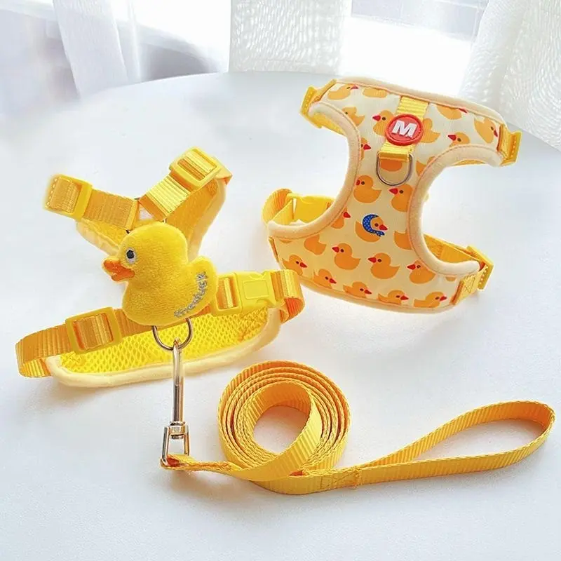 Cute Cartoon Pet Harness Set, Outdoor Dog Walking Leash, Small Cat Travel Strap, Comfortable & Stylish Pet Gear, Perfect for Daily Use