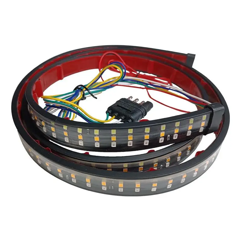 1.2m LED Car Tail Light Bar, Modified Streamer Pickup Rear Brake Tail Light Bar, Three-row Three-color High-brightness LED Pickup Tail Box Light For V