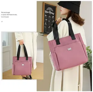 Large Capacity Waterproof Multi Pocket Nylon Shoulder Bag for Everyday Use