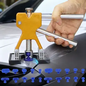 21-piece set of car body stainless steel dent removal and plastic puller kit, car hail dent removal and repair tool heat suction cup kit, vehicle dent removal, car maintenance, professional-grade tools, high-quality pullers, reliable repair equipment, car