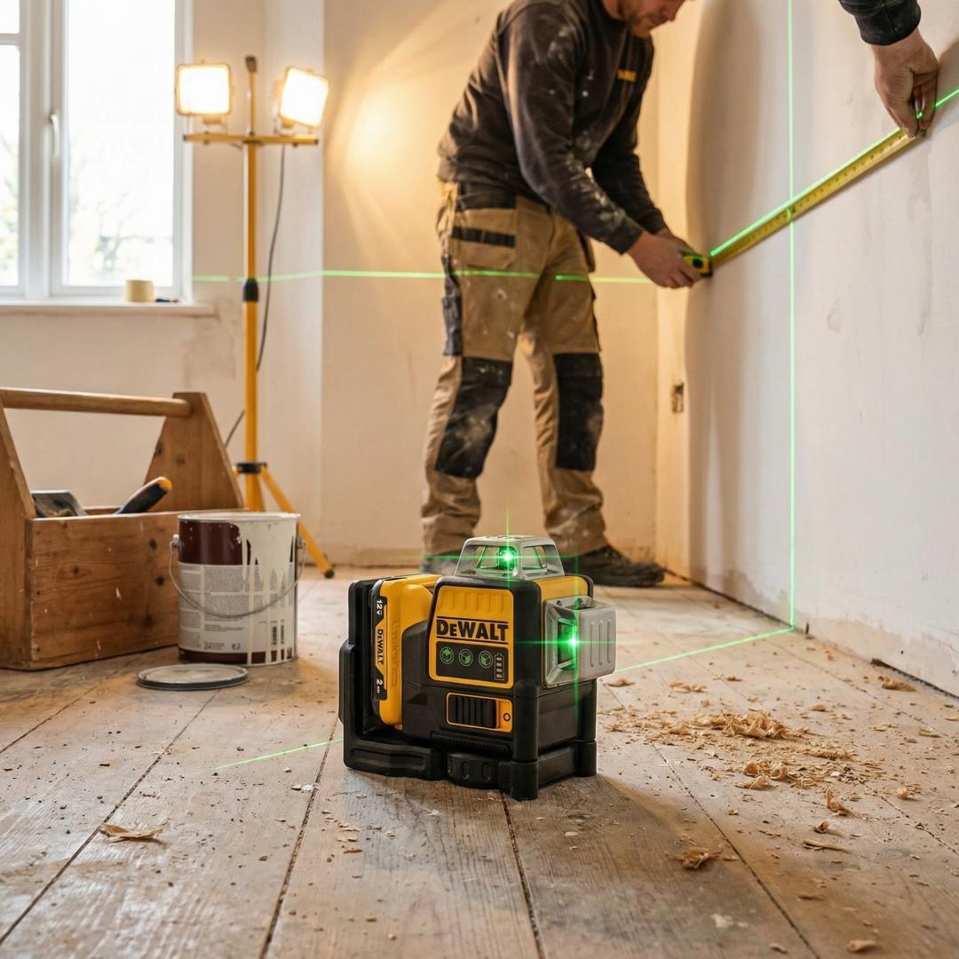 Dewalt DW089LG 3 Sides*360 Degree Vertical 12V Lithium Battery 12 Lines Laser Level Horizontal Green Meter Outdoor 2026