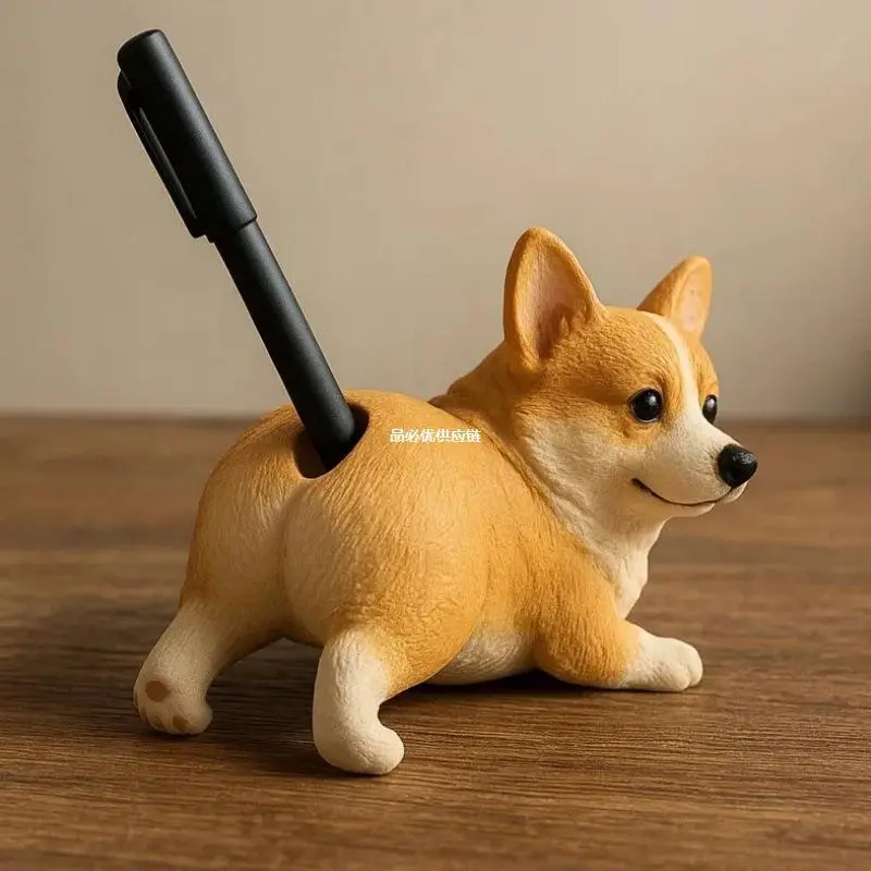 Cross-Border Quirky Corgi Pen Holder Home Ornament