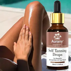 1Pc-Tanning Lotion, Browning Lotion, Tanning Oil, Sunless Self Tanner For Face & Body, Natural Glow, Buildable Bronzing Drops, Easy To Apply, Customizable Tan, Suitable For All Skin Types-30ml