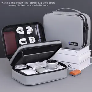 Double Layer Digital Storage Bag, Travel Organizer for Cables, Chargers, Hard Drives, Electronics Accessories, 1 Piece