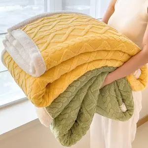 Double Sided Fleece Blanket, 1 Count Soft Warm Throw Blanket, Fluffy Blanket, Comfortable Bedding Blanket for Home Office Bed Camping Travel