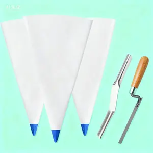 Heavy Duty 12x24 Inch Cement Sealer Bag, 3 Pack Tear Resistant Puncture Tip Grout Bag, Reusable Masonry Grouting Tool for Tile Installation, Durable Mortar Applicator with Easy-Fill Design
